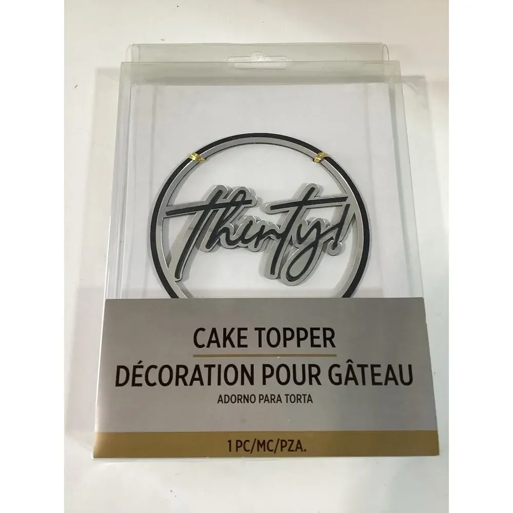 Thirty Cake Topper,Happy 30Th Birthday Cake Decors - Funny 30Th Anniversary - 30
